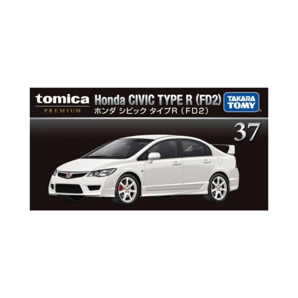 Takara Tomy Tomica model of a Civic Type R (FD2) in red, showcasing detailed design and realistic features
