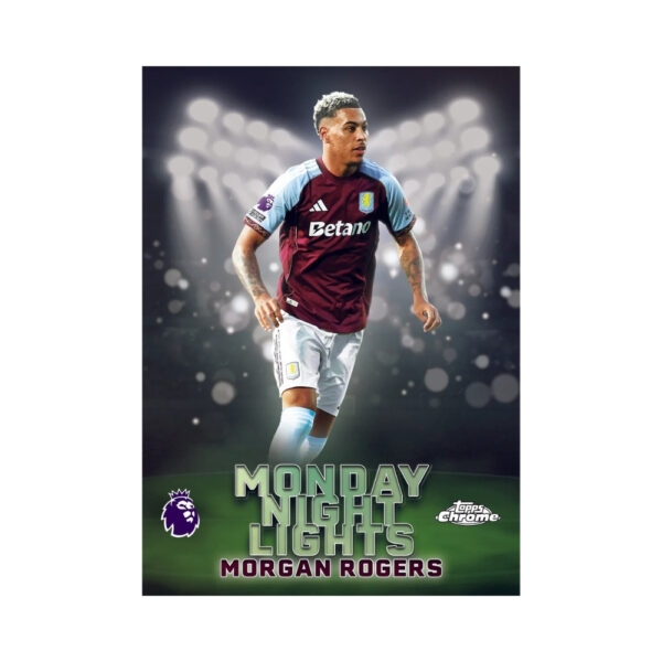 Topps Premier League Chrome 2026 Value Box featuring collectible trading cards and vibrant team graphics
