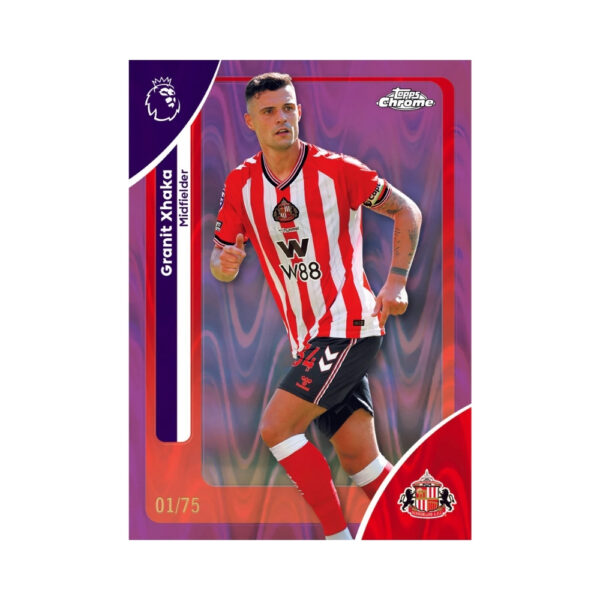 Topps Premier League Chrome 2026 Value Box featuring collectible trading cards and vibrant team graphics