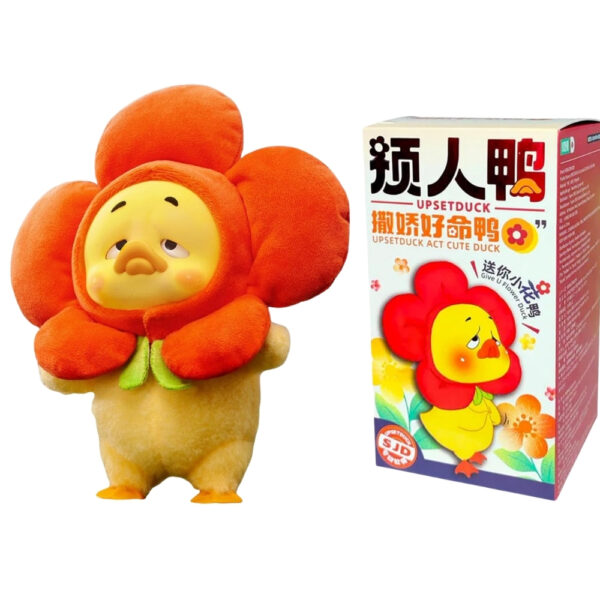 Plush toy of an upset duck with a cute expression, packaged in a blind box for surprise unboxing
