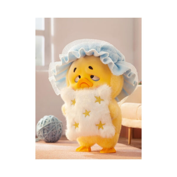 Plush toy of an upset duck with a cute expression, packaged in a blind box for surprise unboxing