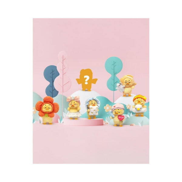 Plush toy of an upset duck with a cute expression, packaged in a blind box for surprise unboxing