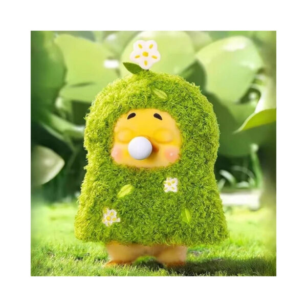 Plush toy of an upset duck from the