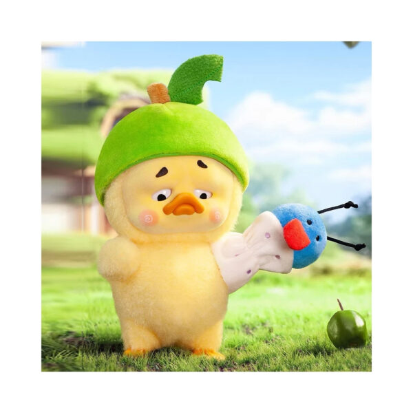 Plush toy of an upset duck from the