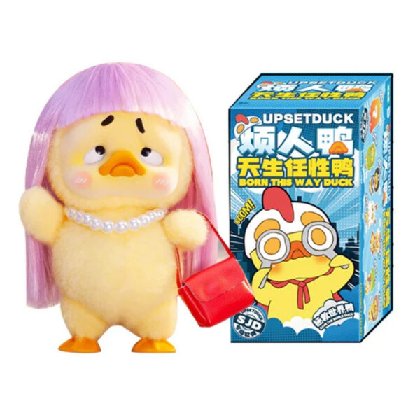 Plush toy of an upset duck from the 