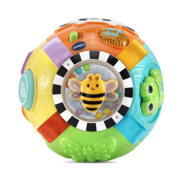 Vtech Animal Activity Ball with vibrant animal designs and buttons that promote sensory exploration and early learning skills.