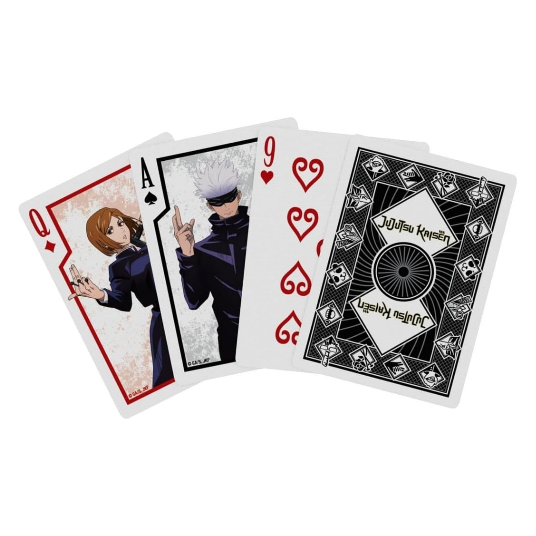 Bicycle_ Jujutsu Kaisen Playing Cards – 10048082 -5 A deck of Jujutsu Kaisen playing cards featuring characters and artwork from the popular anime series