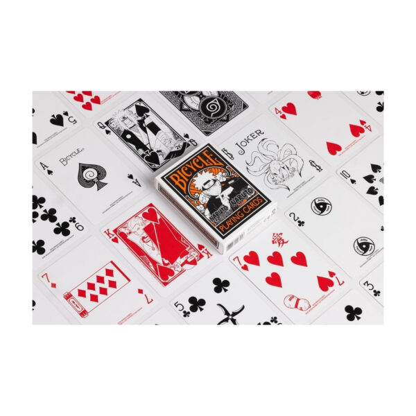 Naruto-themed playing cards featuring vibrant illustrations of characters from the popular anime series