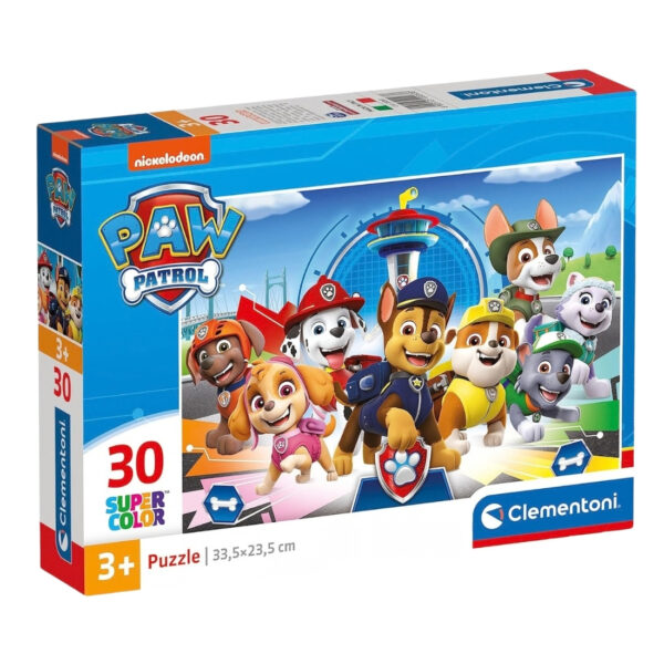 Clementoni Paw Patrol jigsaw puzzle featuring 30 colorful pieces, ideal for young fans of the animated series
