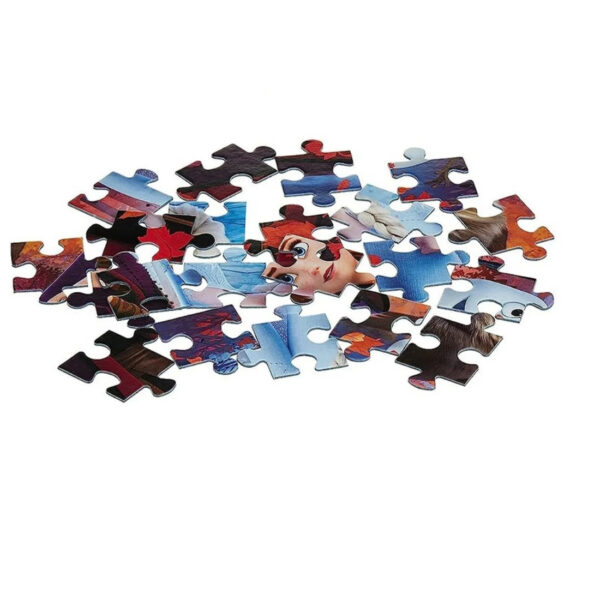 Clementoni Disney Frozen 2 puzzle featuring 104 colorful pieces, showcasing beloved characters from the animated film