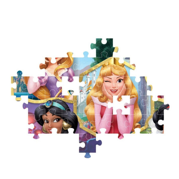 Disney Princess 2 Charmed puzzle by Clementoni featuring 104 colorful pieces showcasing beloved princess characters