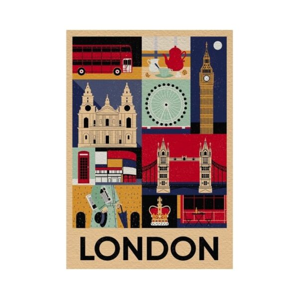 Clementoni Style in The City puzzle featuring a vibrant London cityscape with iconic landmarks and colorful details