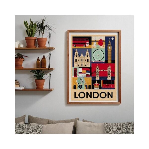 Clementoni Style in The City puzzle featuring a vibrant London cityscape with iconic landmarks and colorful details