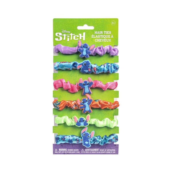A set of Disney Stitch hair accessories, featuring playful clips and bands designed with Stitch for stylish hair options.