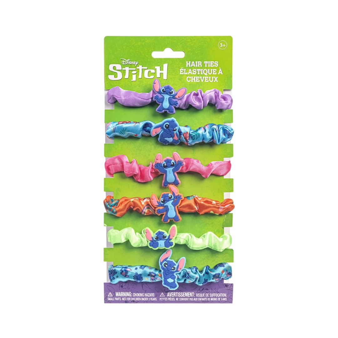 Disney Stitch Hair Accessories Set-1 A set of Disney Stitch hair accessories, featuring playful clips and bands designed with Stitch for stylish hair options.
