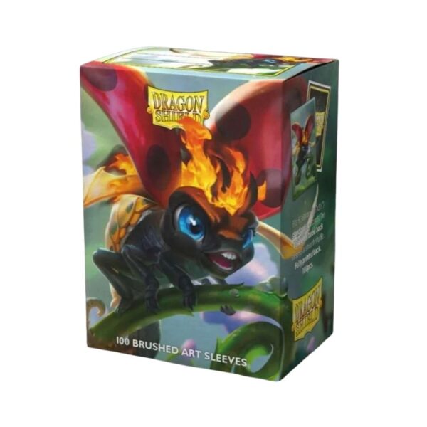 Dragon Shield Brushed Art Sleeves featuring The Burnbug design, packaged in a set of 100 protective card sleeves.