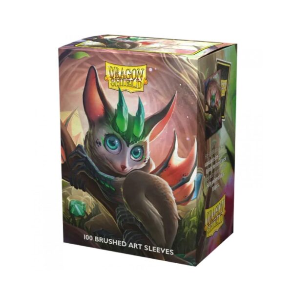 Dragon Shield Brushed Art Sleeves featuring the Bushdrake design, packaged in a set of 100 protective card sleeves