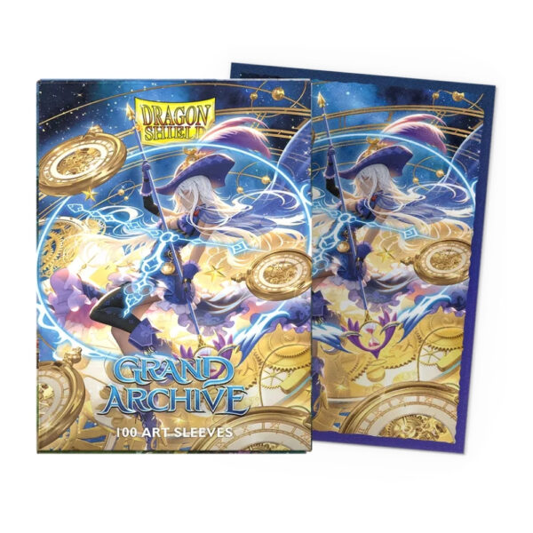 Dragon Shield Matte Art Sleeves featuring Grand Archive Chronowarp design, packaged in a set of 100 protective sleeves