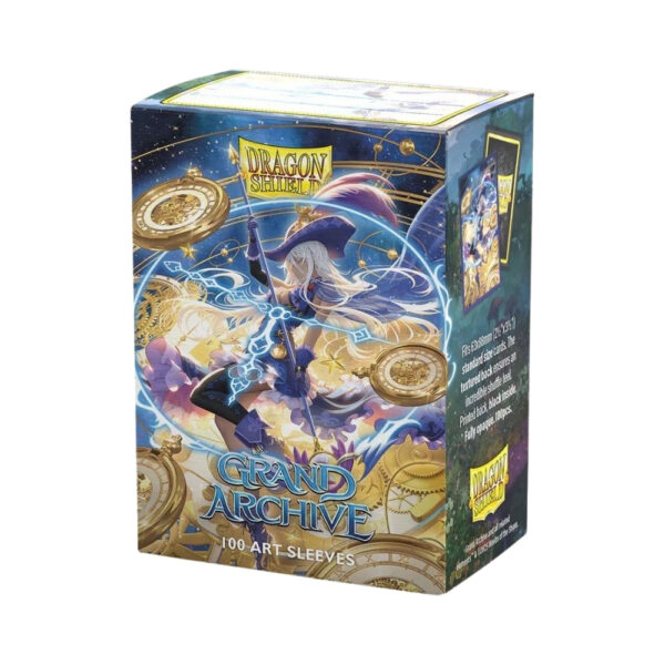 Dragon Shield Matte Art Sleeves featuring Grand Archive Chronowarp design, packaged in a set of 100 protective sleeves