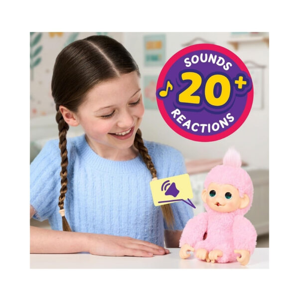 A small, interactive toy monkey named Luna Lemon from the Little Live Pets My Baby S3 series, featuring bright colors