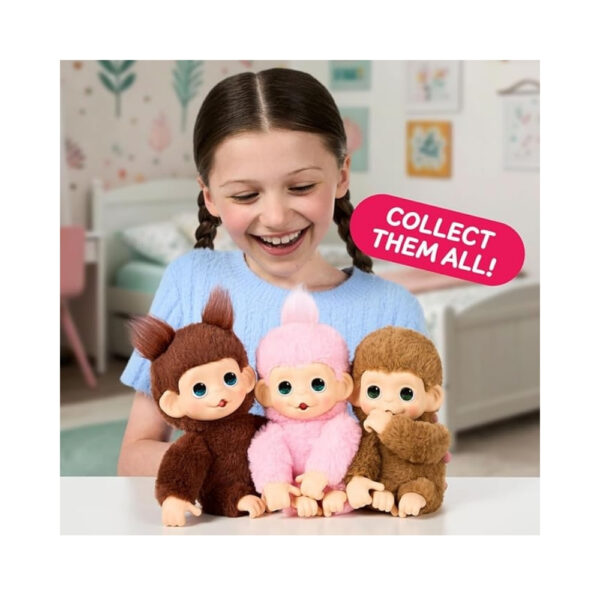 A small, interactive toy monkey named Luna Lemon from the Little Live Pets My Baby S3 series, featuring bright colors