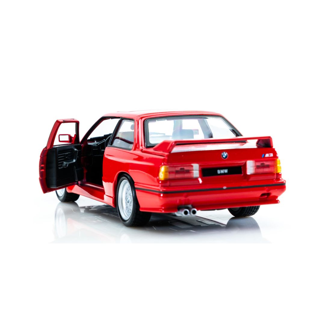 Bburago 1988 BMW 3 Series M3 E30 Red 1/24 Die cast Model Car – 18-21100RD-3