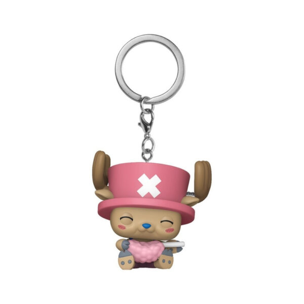 Pocket Pop! figure of One Piece character Chopper holding a cotton candy, featuring vibrant colors and a playful expression