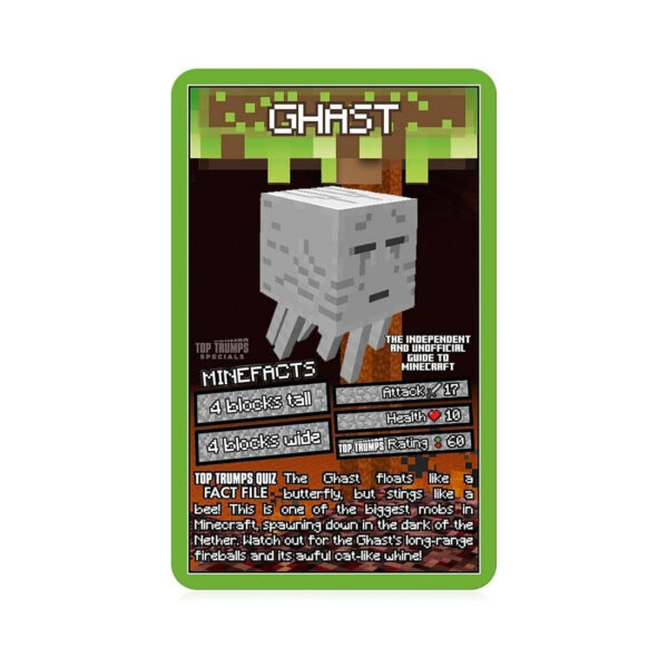 Top Trumps Minecraft card game featuring various characters and elements from the popular video game for strategic play
