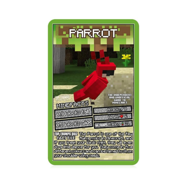 Top Trumps Minecraft card game featuring various characters and elements from the popular video game for strategic play