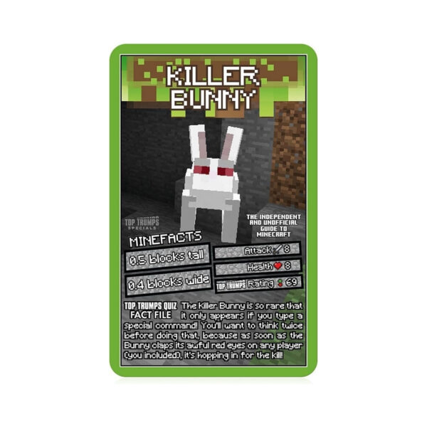 Top Trumps Minecraft card game featuring various characters and elements from the popular video game for strategic play