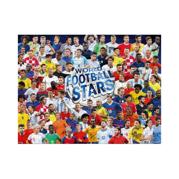 1000-piece football jigsaw puzzle featuring soccer players, perfect for fans and family game nights