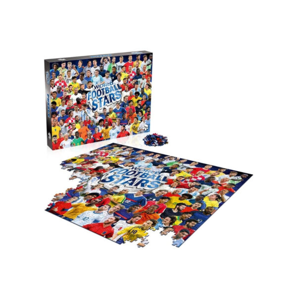 1000-piece football jigsaw puzzle featuring soccer players, perfect for fans and family game nights