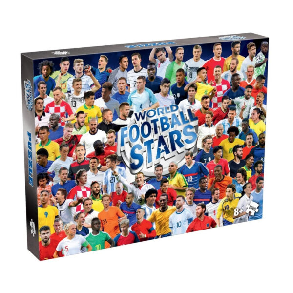 1000-piece football jigsaw puzzle featuring soccer players, perfect for fans and family game nights