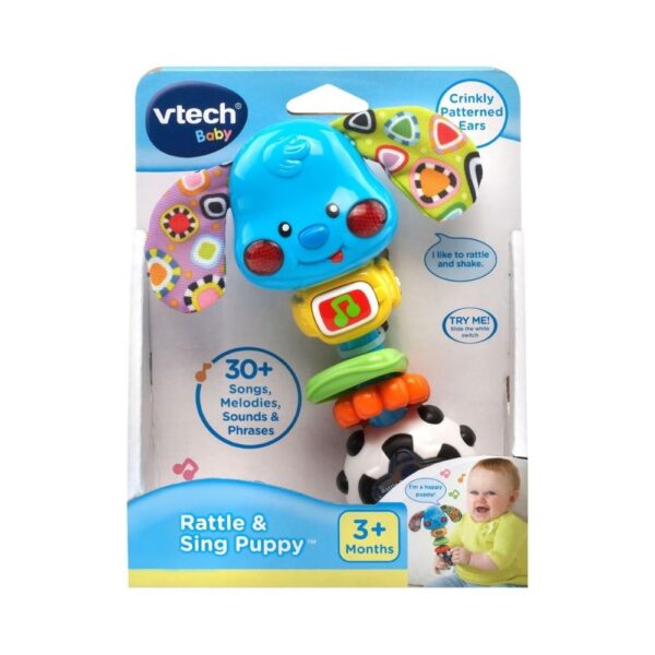 Colorful Vtech singing puppy toy with lights, designed for interactive play and engagement for young children