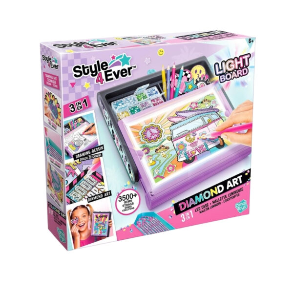 Purple Canal Toys Diamant 3-in-1 Art Light Case for creating diamond art designs