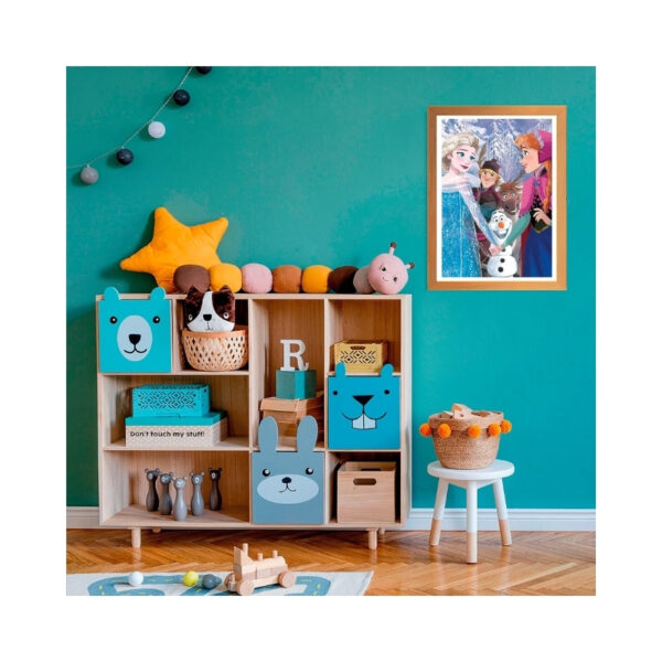 Disney Frozen puzzle featuring 104 pieces, showcasing beloved characters in a colorful winter scene