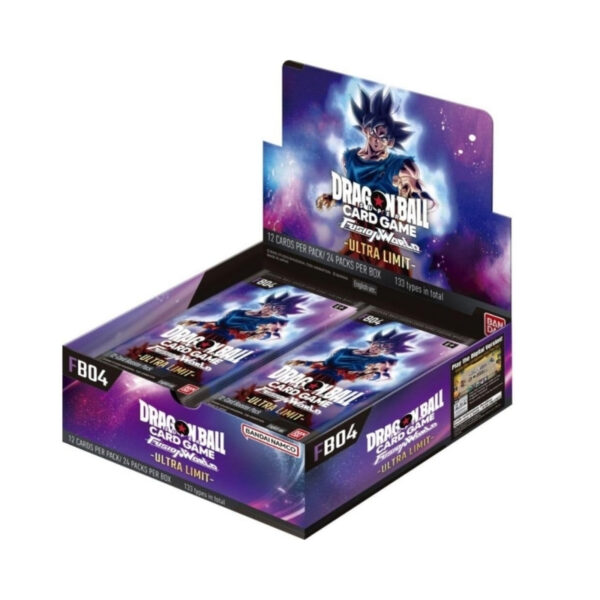 Dragon Ball Super Card Game Fusion World Box FB-04 featuring vibrant artwork and collectible cards for gameplay