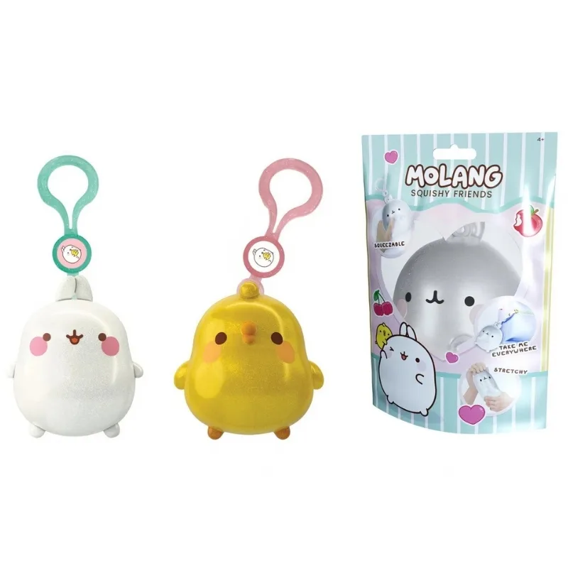 A colorful plush toy featuring Eolo Molang and Piu Piu, designed as a cute squish friend for children