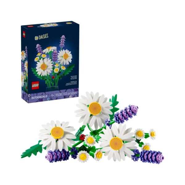 LEGO Botanicals Daisies Set 11508 featuring colorful daisy flowers in a decorative pot, showcasing a vibrant floral design.