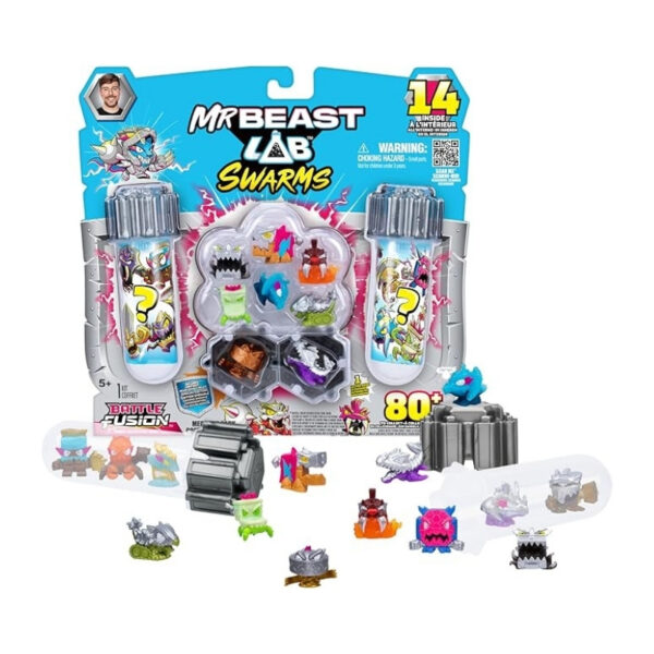 Massive laboratory with numerous workstations and equipment, showcasing an intense competition between teams