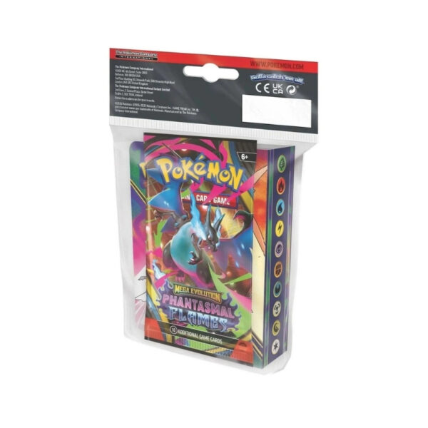 Mini portfolio featuring Pokémon TCG Phantasmal Flames artwork, showcasing vibrant designs and card storage capabilities