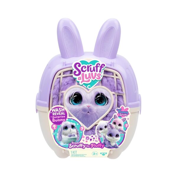 Plush Scruff A Luvs S2 Bunny toy in assorted colors, featuring soft fur and a cute, expressive face for imaginative play.
