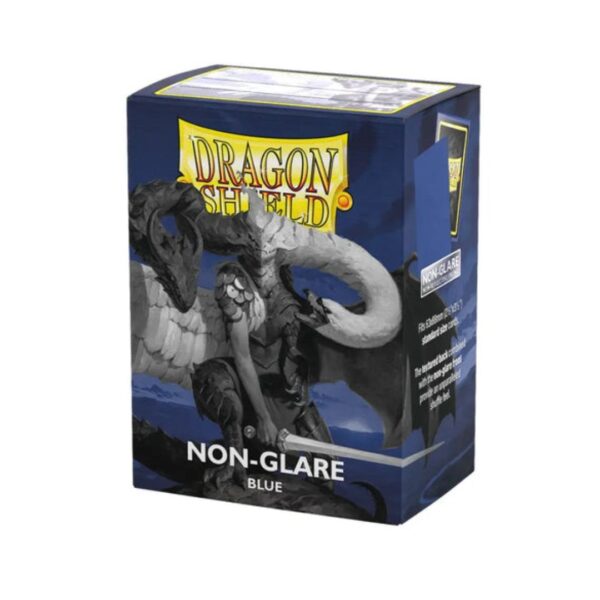 Pack of 100 non-glare blue Dragon Shield Matte Standard card sleeves, ideal for protecting trading cards from wear