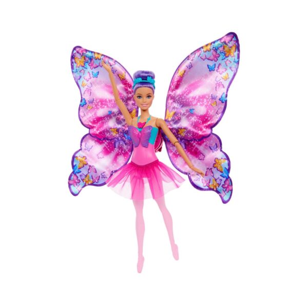 Barbie™ Dreamtopia Dance & Flutter Butterfly Doll in a colorful dress with butterfly wings, ready for a magical dance.