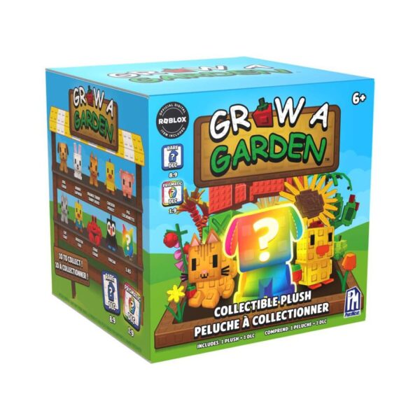 Assorted collectible plush toys from Phatmojo's Grow A Garden series, featuring various colorful garden-themed characters.