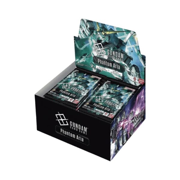 Gundam TCG Phantom Aria Card Game Box featuring English version artwork and branding.