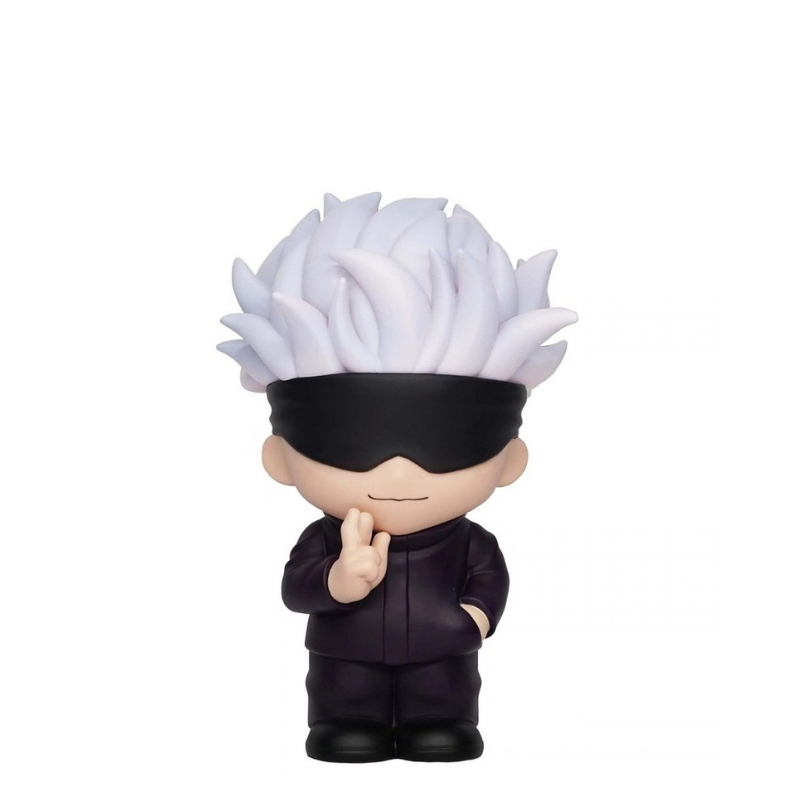 Jujutsu Kaisen Satoru Figural Bank-1 (1) Satoru Gojo from Jujutsu Kaisen depicted as a figural bank, showcasing his iconic blindfold and white hair.