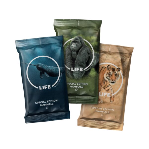 Special Edition booster pack for Life TCG featuring various mammals, designed for trading card game enthusiasts.