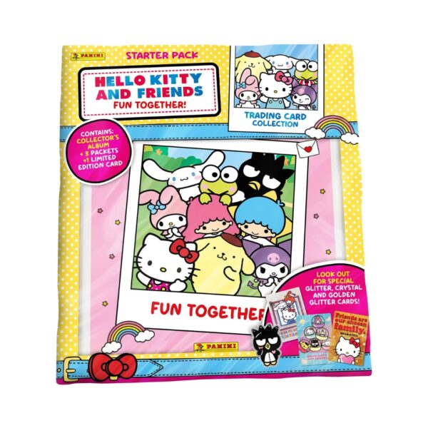 Panini Hello Kitty and Friends trading card starter pack featuring colorful characters and fun designs for collectors.
