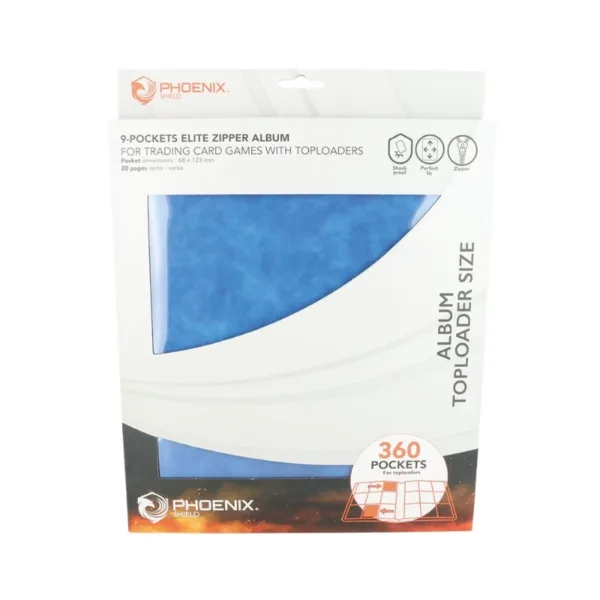 Phoenix Shield Toploader Zip 9 Pockets 360 Cards Blue – 69109